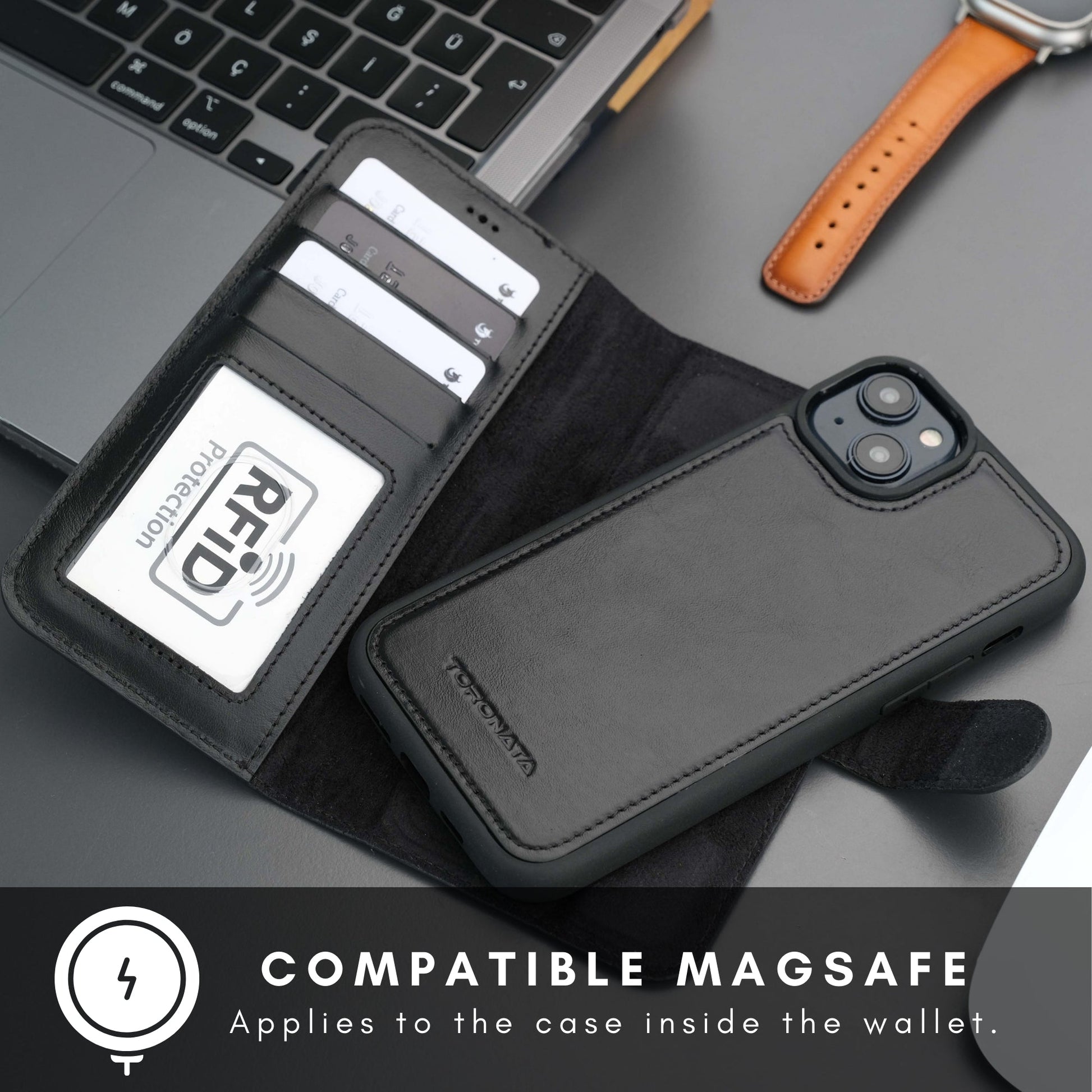Casper Leather iPhone 15 Plus Wallet Case | MagSafe-4