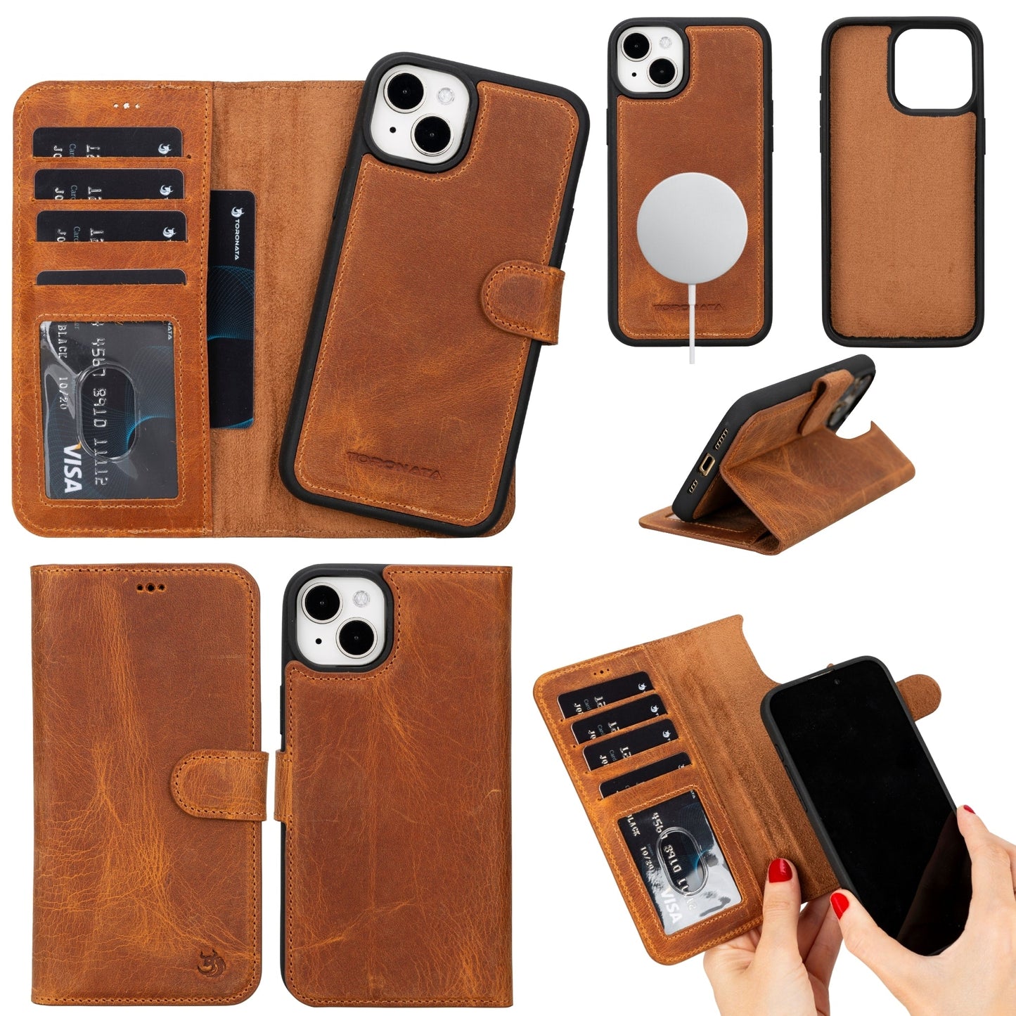 Casper Leather iPhone 15 Plus Wallet Case | MagSafe-7