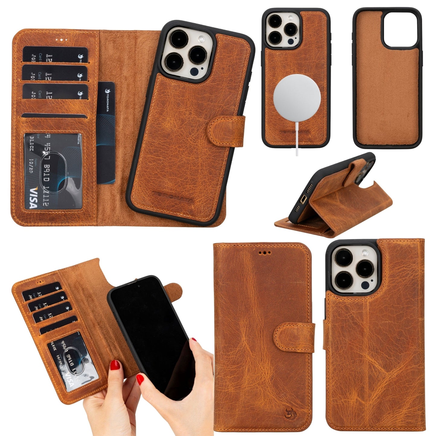 Casper Leather iPhone 15 Pro Wallet Case | MagSafe-7
