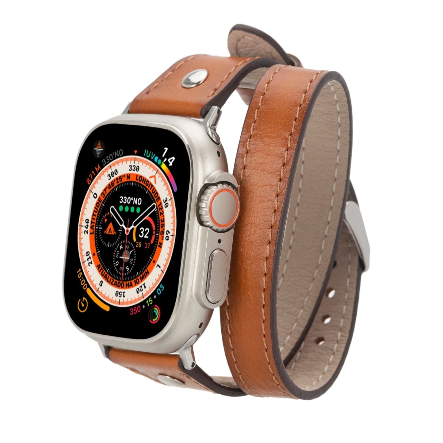 Basin Double Tour Leather Bands for Apple Watch 9, Ultra 2 and SE-0