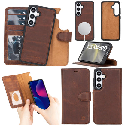 Buffalo Leather Samsung Galaxy S24 Plus Wallet with Detachable Case-6