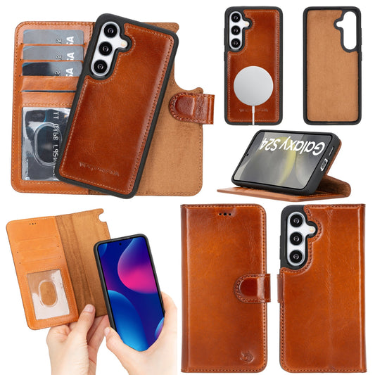 Buffalo Leather Samsung Galaxy S24 Plus Wallet with Detachable Case-0