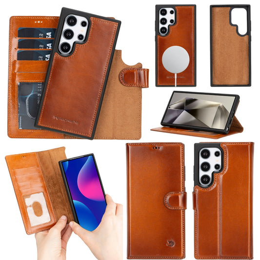 Buffalo Leather Samsung Galaxy S24 Ultra Wallet with Detachable Case-0