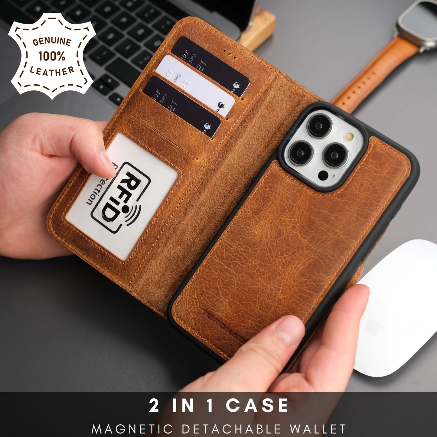 Casper iPhone 16 Pro Leather Wallet Case | MagSafe-7