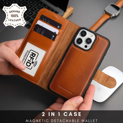 Casper Leather iPhone 15 Pro Wallet Case | MagSafe-1