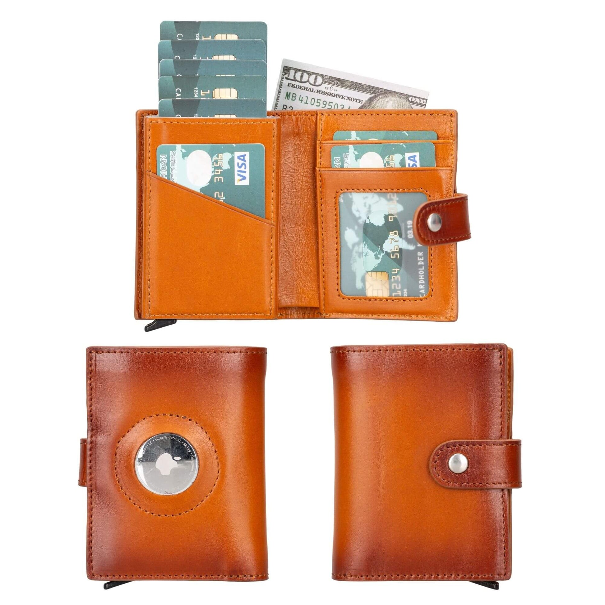 Douglas Leather Pop-Up Cardholder with Compatible Apple AirTag-0