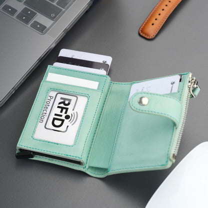 Glenrock Green Leather Pop-up Cardholder Wallet-4