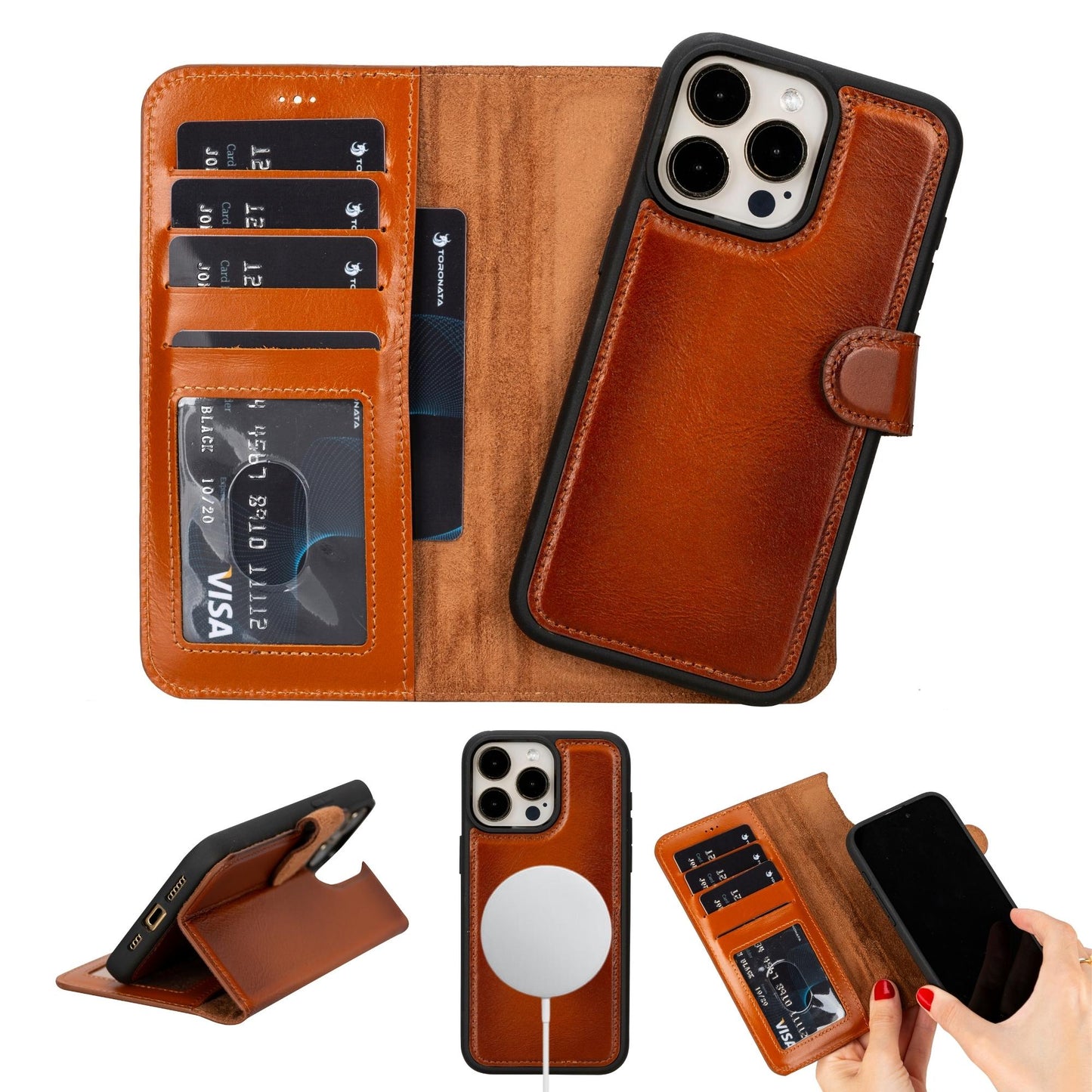 Casper Leather iPhone 15 Series Wallet Case-5