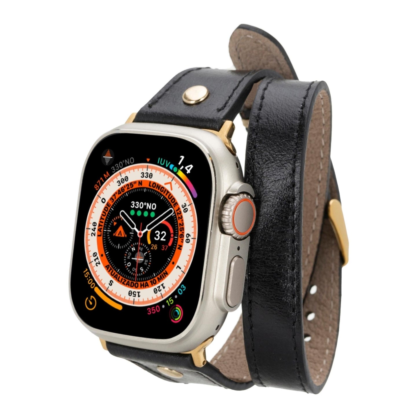 Syracuse Double Tour Leather Bands for Apple Watch 9, Ultra 2 and SE-4