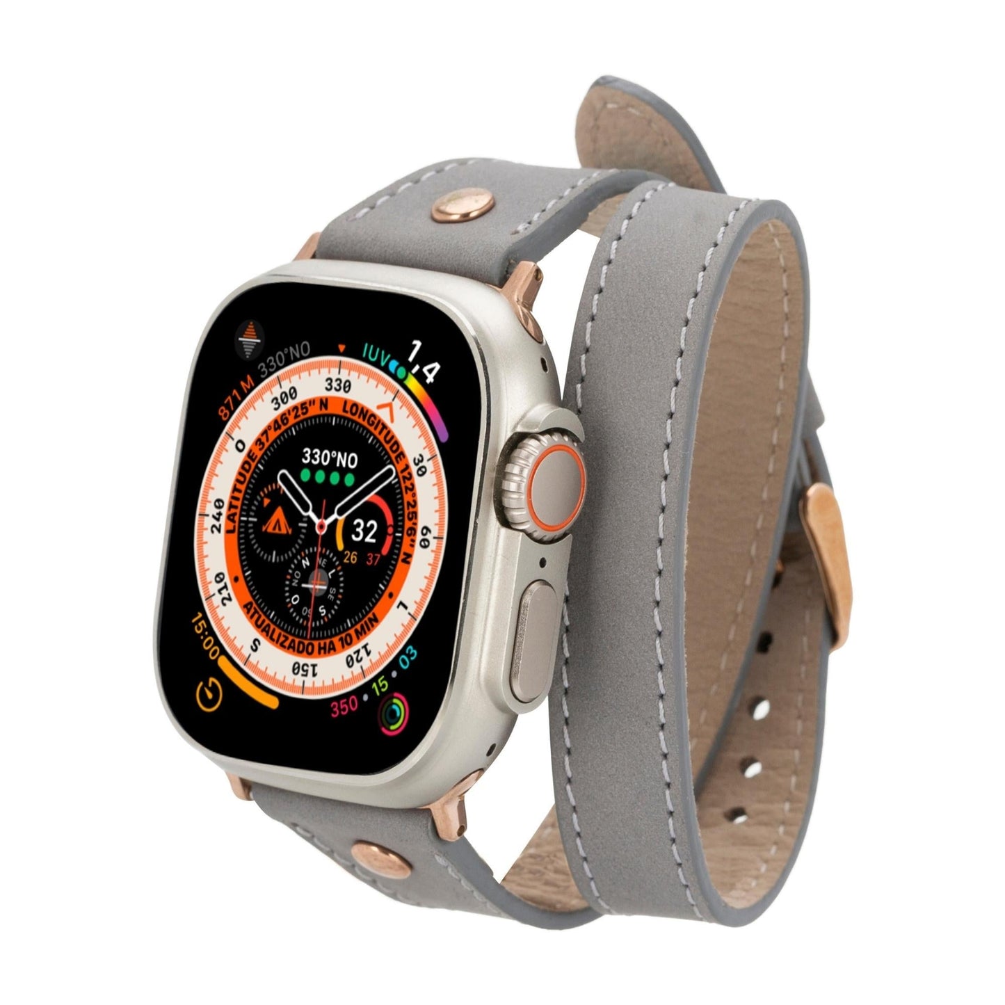 Syracuse Double Tour Leather Bands for Apple Watch 9, Ultra 2 and SE-6