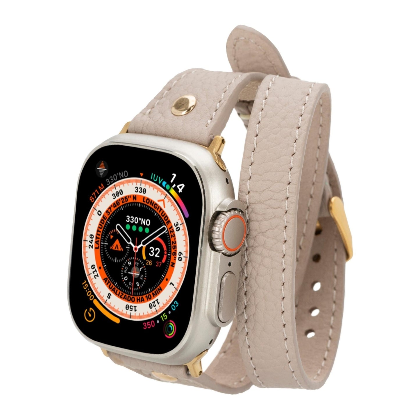 Syracuse Double Tour Leather Bands for Apple Watch 9, Ultra 2 and SE-10