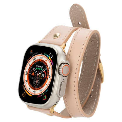 Syracuse Double Tour Leather Bands for Apple Watch 9, Ultra 2 and SE-8