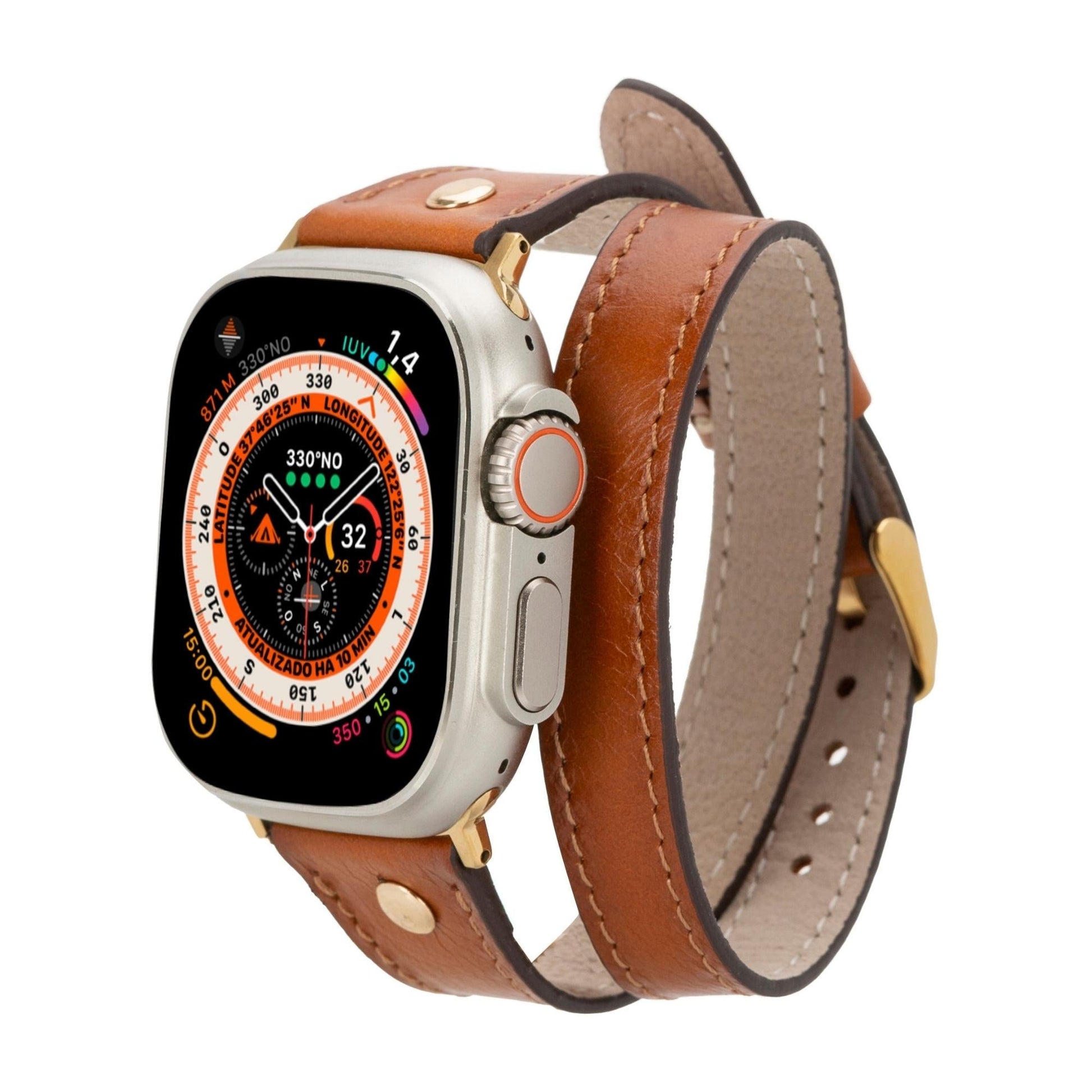 Syracuse Double Tour Leather Bands for Apple Watch 9, Ultra 2 and SE-0