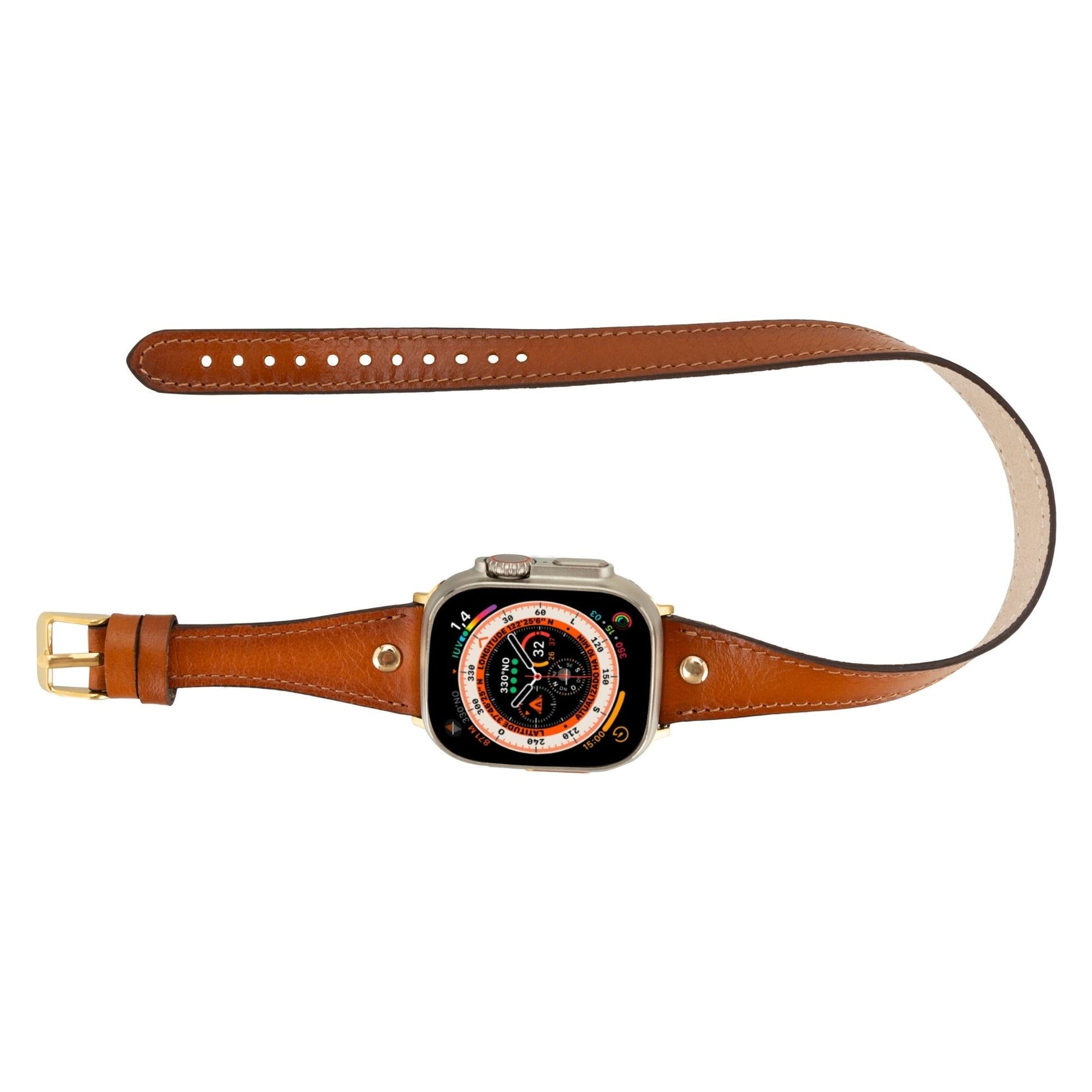 Syracuse Double Tour Leather Bands for Apple Watch 9, Ultra 2 and SE-2