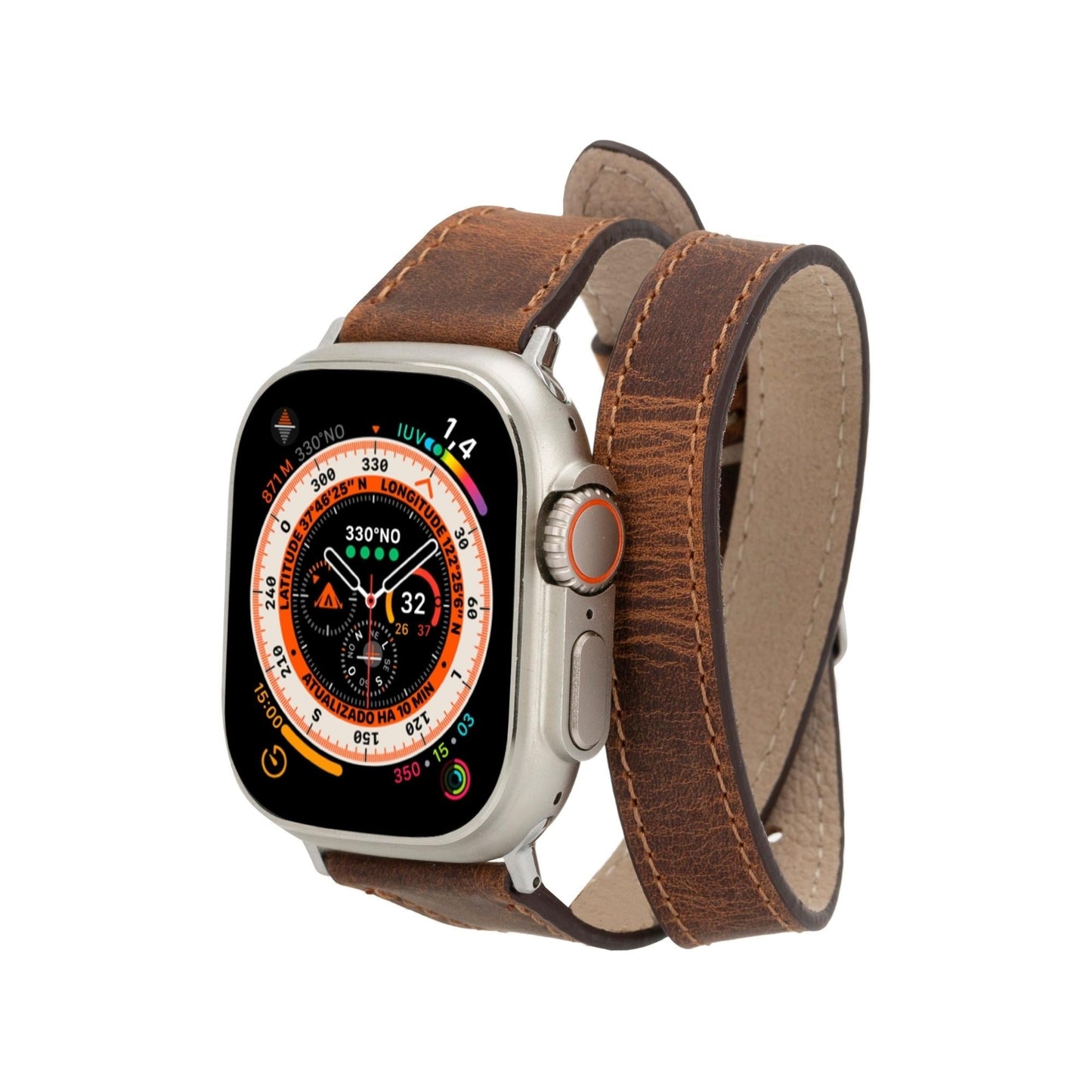 Vail Double Tour Leather Bands for Apple Watch 9, Ultra 2 and SE-16