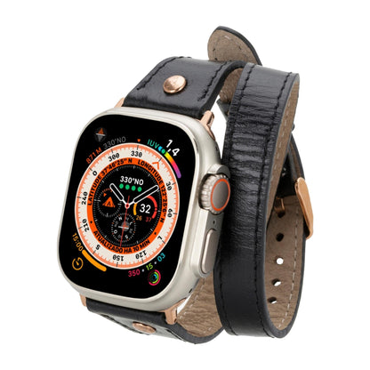 Vernon Double Tour Leather Bands for Apple Watch 9, Ultra 2 and SE-4