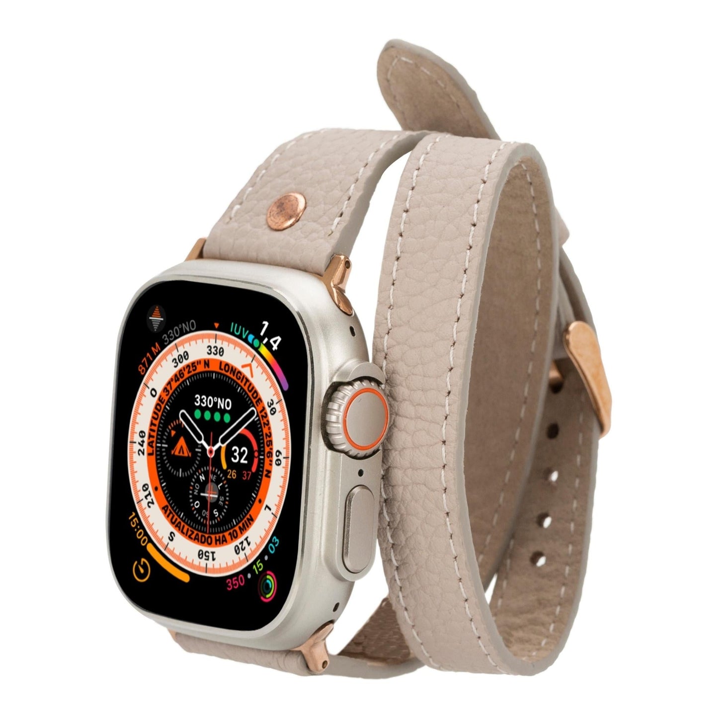 Vernon Double Tour Leather Bands for Apple Watch 9, Ultra 2 and SE-10