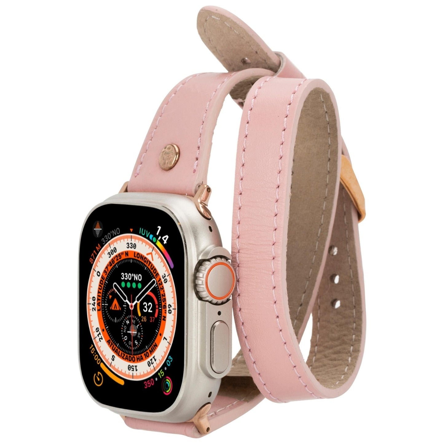 Vernon Double Tour Leather Bands for Apple Watch 9, Ultra 2 and SE-5