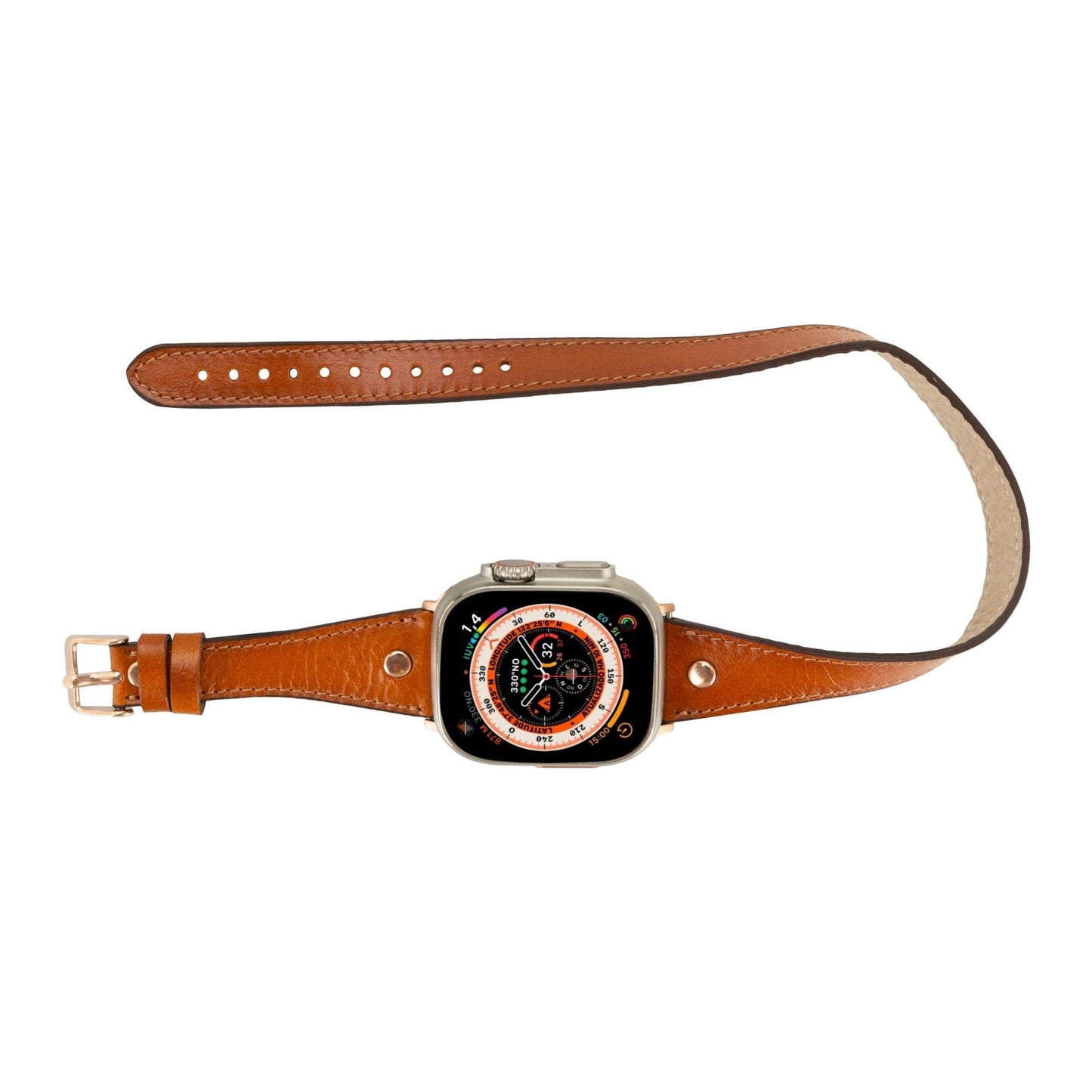Vernon Double Tour Leather Bands for Apple Watch 9, Ultra 2 and SE-2